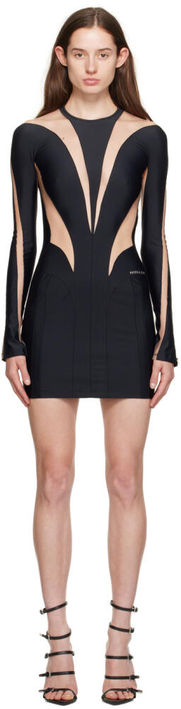 Mugler Black Illusion Minidress Cover