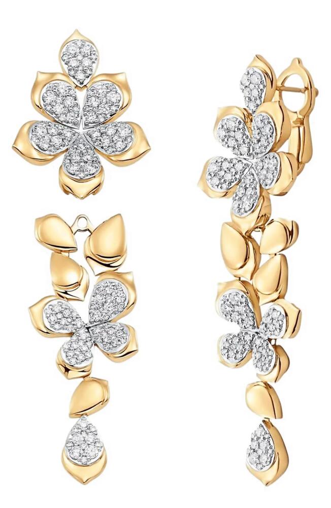 Sara Weinstock Lierre Floral Diamond Removable Drop Earrings in Yellow Gold Cover