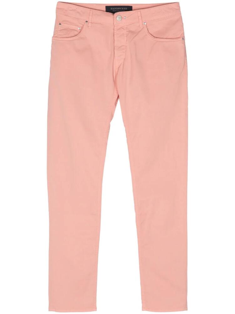 Hand Picked Orvieto mid-rise slim-fit chinos - Pink Cover