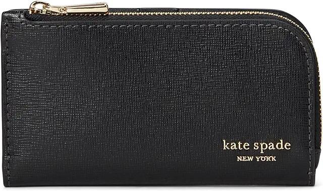 Kate Spade New York Devin Saffiano Leather Small Slim Bifold Wallet (Black) Wallet Handbags Cover