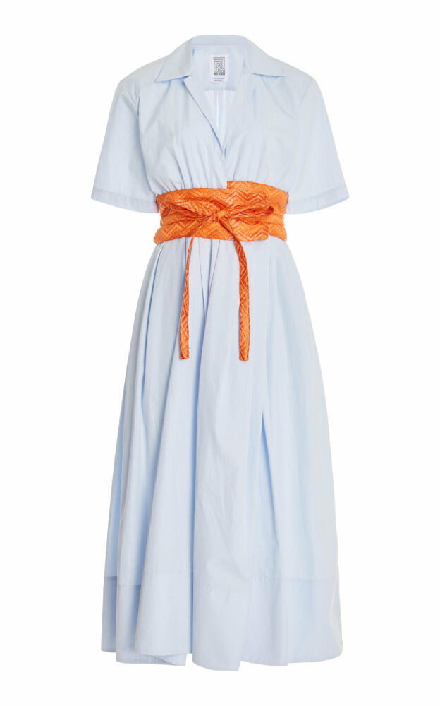 Rosie Assoulin - Obi-Belted Cotton Midi Shirt Dress - Light Blue Cover