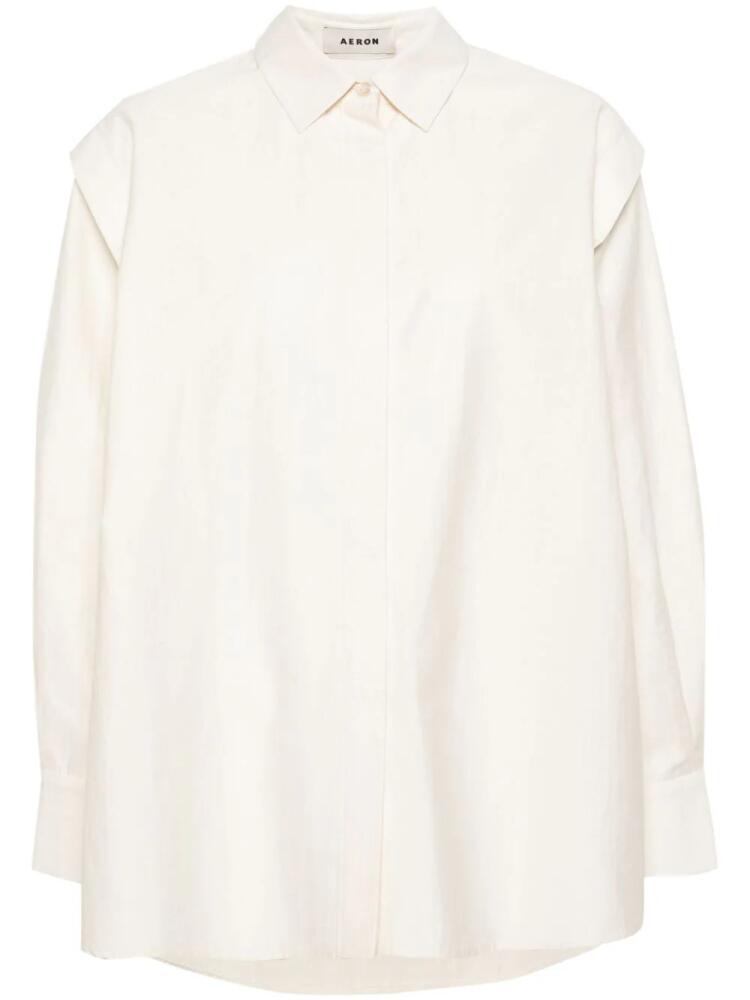 AERON Elysee pleat-detail shirt - Neutrals Cover