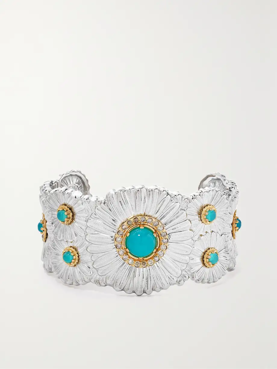 Buccellati - Daisy Blossoms Gold-plated, Agate And Diamond Cuff - Silver Cover