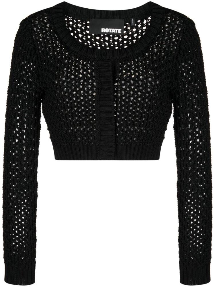 ROTATE BIRGER CHRISTENSEN chunky-knit cropped cardigan - Black Cover