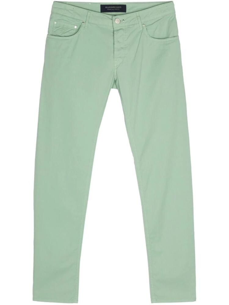 Hand Picked mid-rise poplin chino trousers - Green Cover