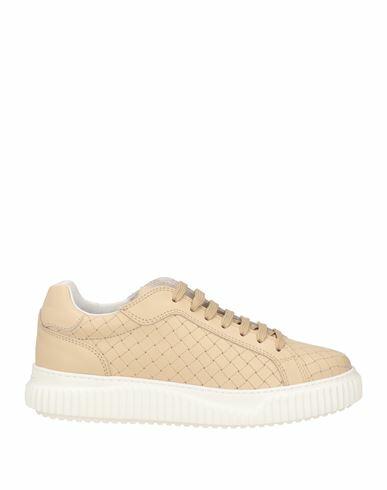 Voile Blanche Woman Sneakers Beige Soft Leather Cover