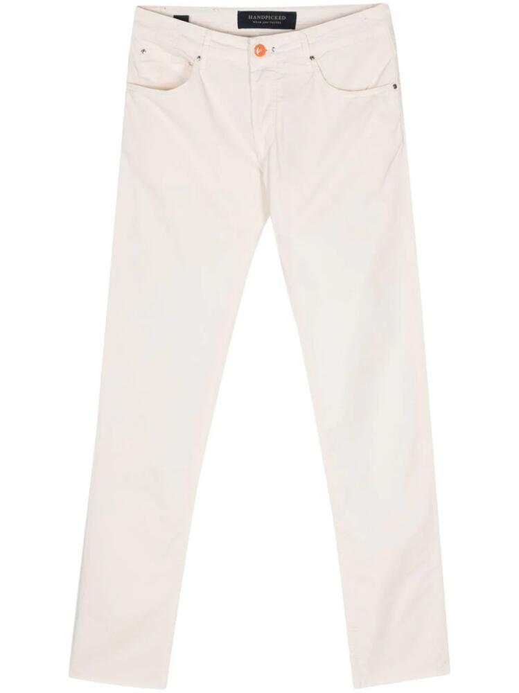 Hand Picked Orvieto mid-rise slim-fit chinos - White Cover