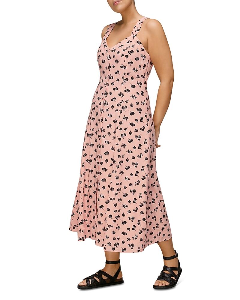 Whistles Scattered Carnation Print Midi Dress Cover