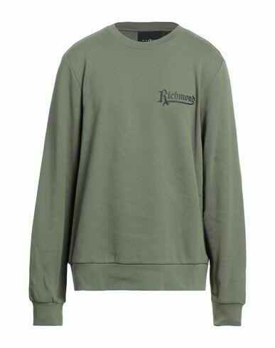 John Richmond Man Sweatshirt Military green Cotton Cover