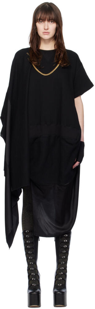 Junya Watanabe Black Draped Midi Dress Cover