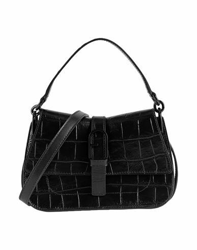 Furla Furla Flow Mini Top Handle Woman Handbag Black Calfskin Cover