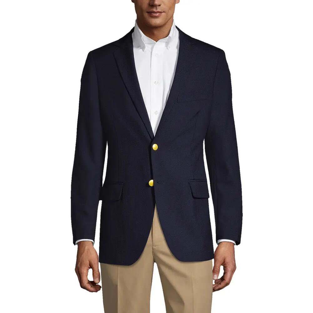 Lands' End School Uniform Tailored Fit Hopsack Blazer in Deep Navy Cover