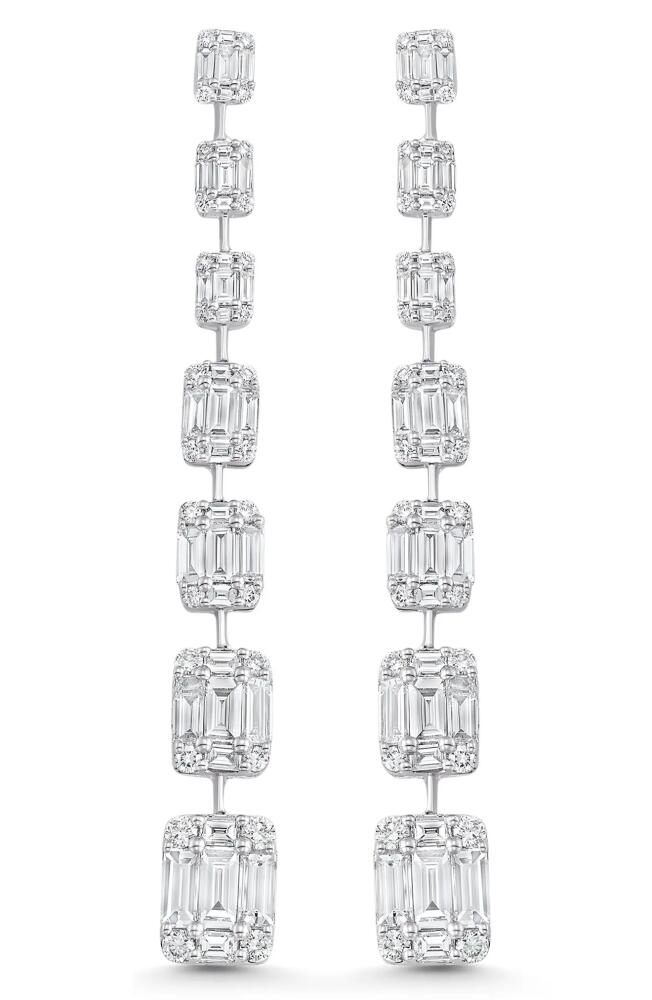 Sara Weinstock Illusion Diamond Drop Earrings in White Gold Cover