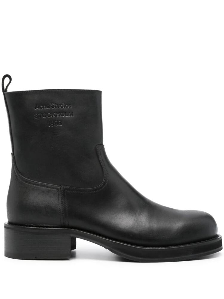 Acne Studios logo-debossed leather boots - Black Cover