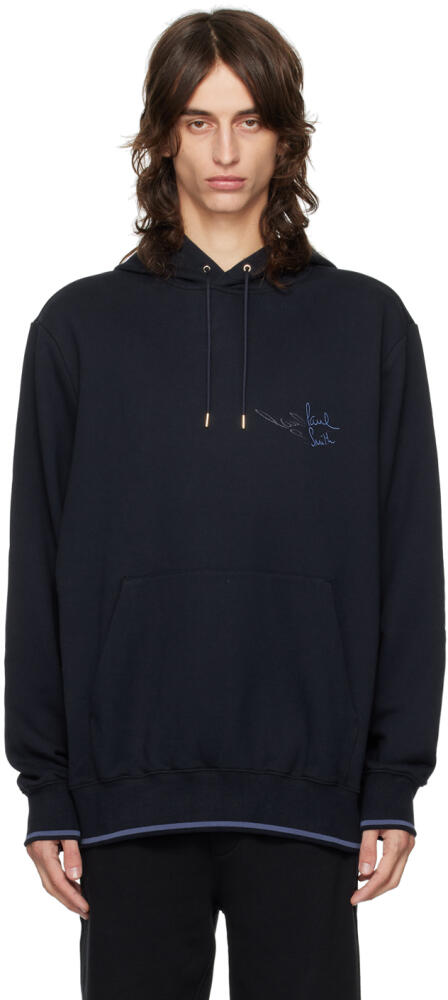 Paul Smith Navy Embroidered Logo Hoodie Cover