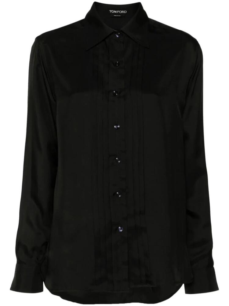 TOM FORD pleat-detail shirt - Black Cover