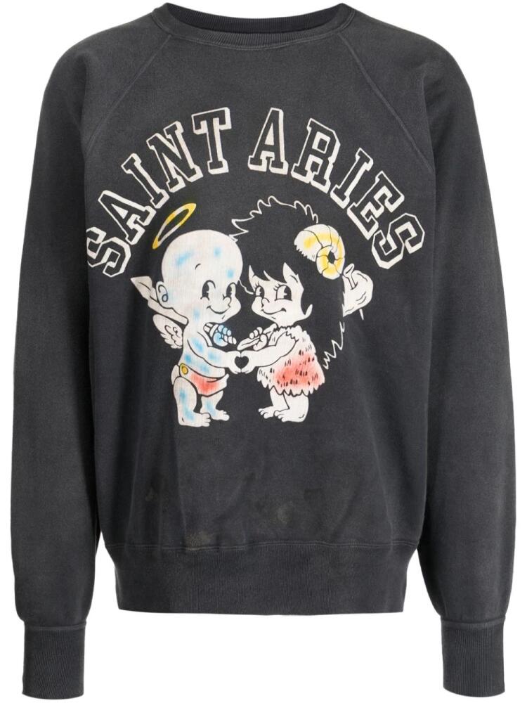 SAINT MXXXXXX logo-print cotton sweatshirt - Grey Cover