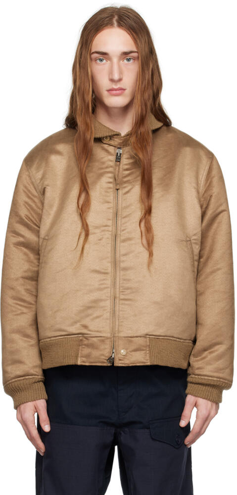 Engineered Garments Beige Faux-Suede Bomber Jacket Cover