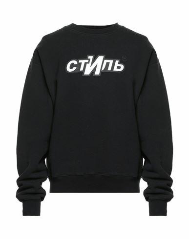 Heron Preston Man Sweatshirt Black Cotton, Elastane, Polyester Cover