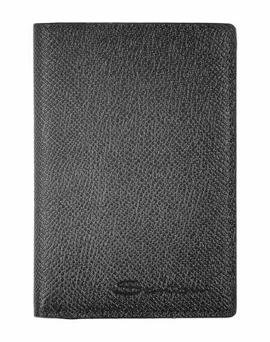 Santoni Man Wallet Steel grey Leather Cover