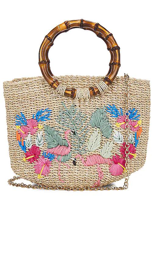 Serpui Dakota Flamingo Straw Basket in Beige Cover