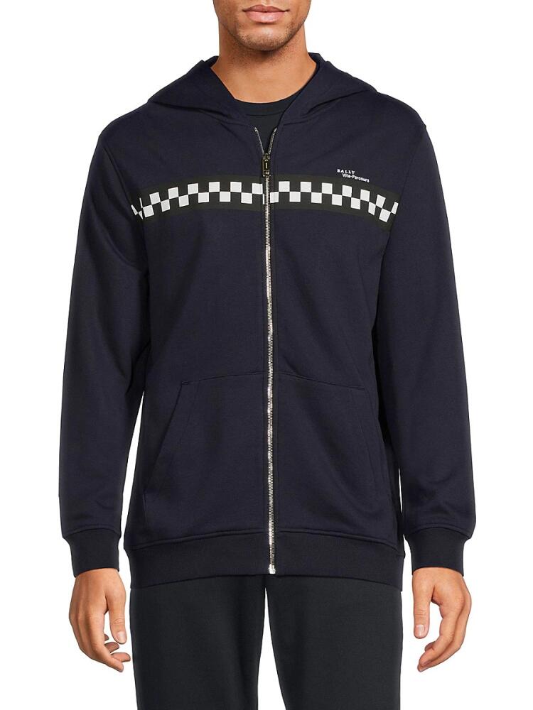 Bally Men's Graphic Hoodie - Navy Cover