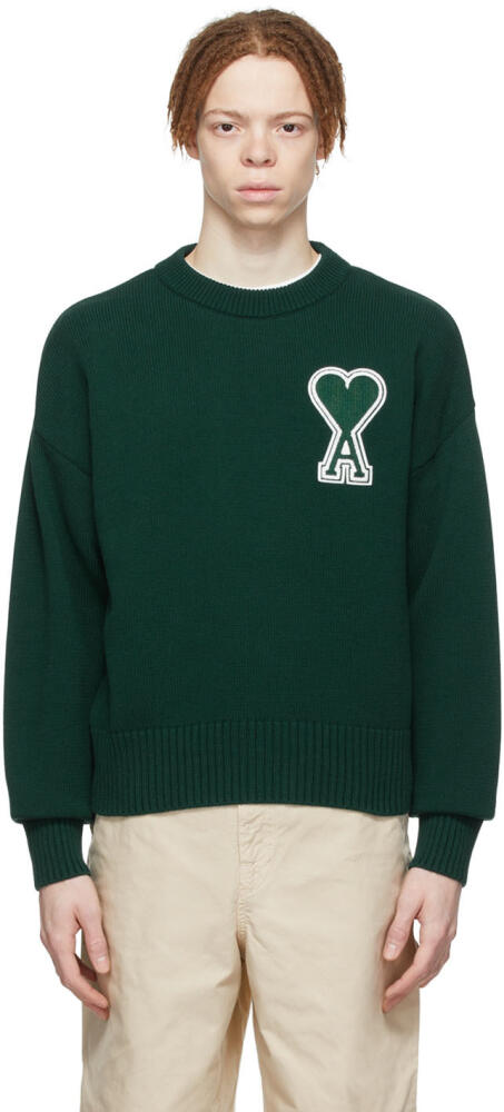 AMI Paris SSENSE Exclusive Green Ami de Cœur Sweater Cover