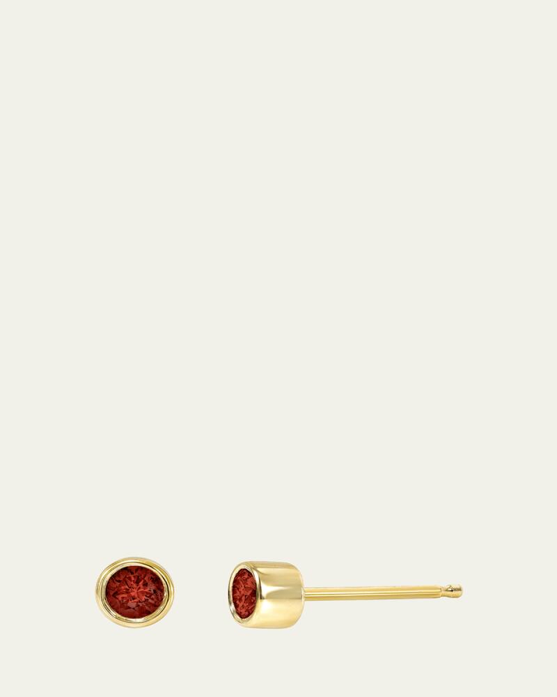 Zoe Lev Jewelry 14K Bezel Birthstone Stud Earrings, Garnet Cover