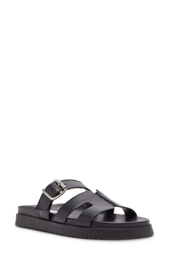 Steve Madden Mayhem Slide Sandal in Black Leather Cover