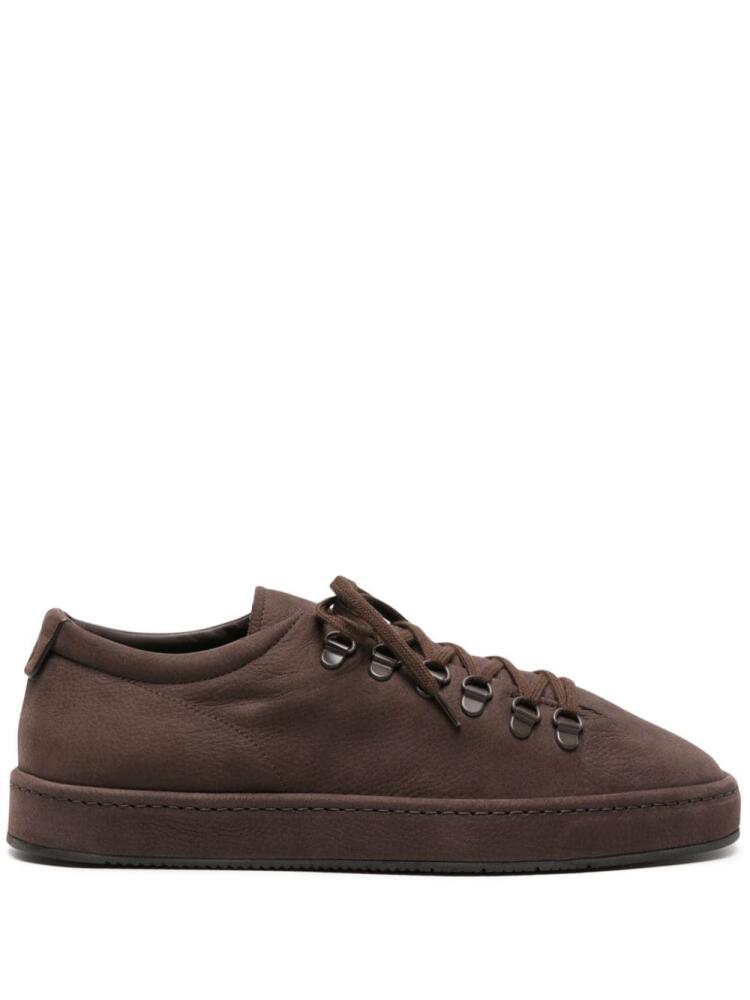 Giorgio Armani logo-appliqué suede sneakers - Brown Cover