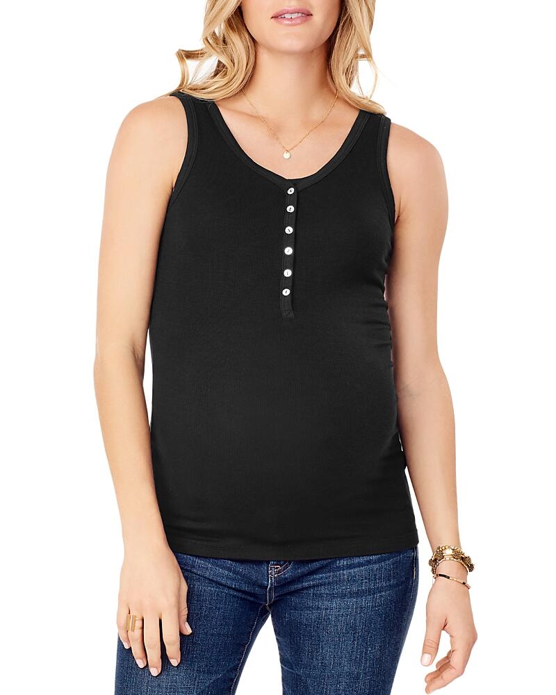 Ingrid & Isabel Maternity Ribbed Nursing Henley Tank Cover