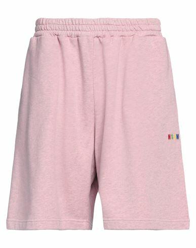 Msgm Man Shorts & Bermuda Shorts Pink Cotton Cover