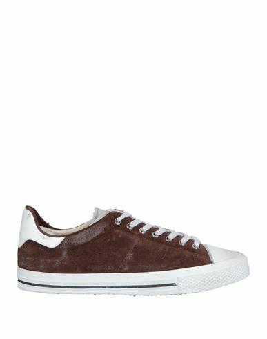 Hidnander Man Sneakers Cocoa Textile fibers, Soft Leather Cover