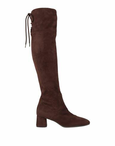 Pedro Miralles Woman Boot Dark brown Textile fibers Cover