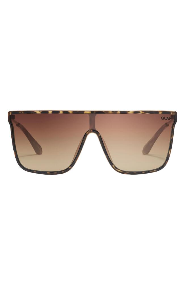 Quay Australia Nightfall Remixed Polarized Shield Sunglasses in Tortoise Chocolate Paprika Cover