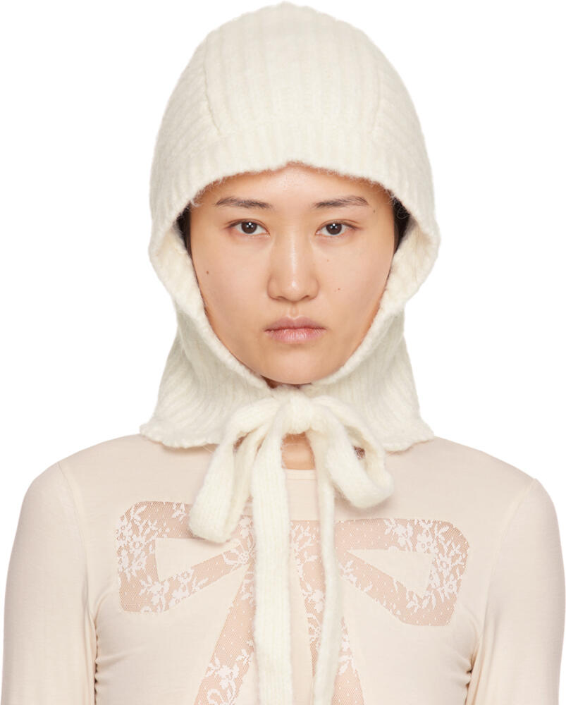 Sandy Liang Off-White Bonnet Balaclava Cover