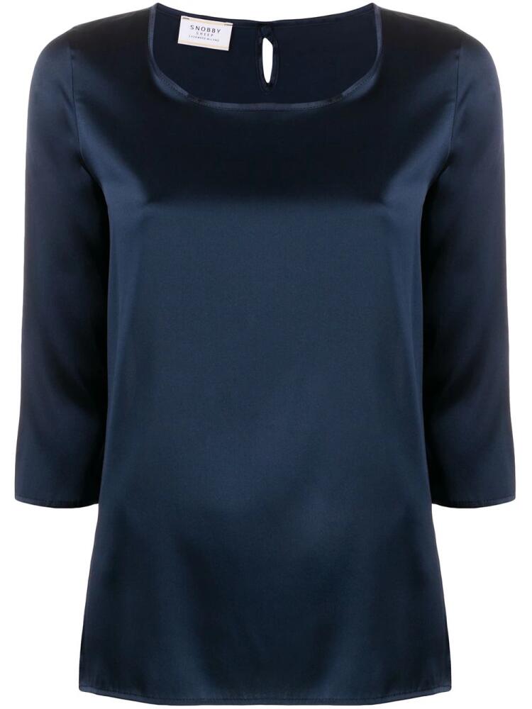 Wild Cashmere 3/4 sleeves round-neck blouse - Blue Cover