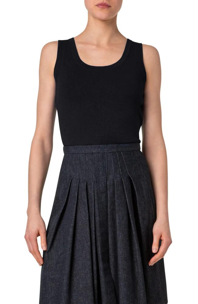 Akris Scoop Neck Tank in Black Cover