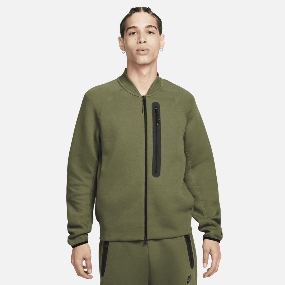 Men's Nike Sportswear Tech Fleece Bomber Jacket in Green Cover