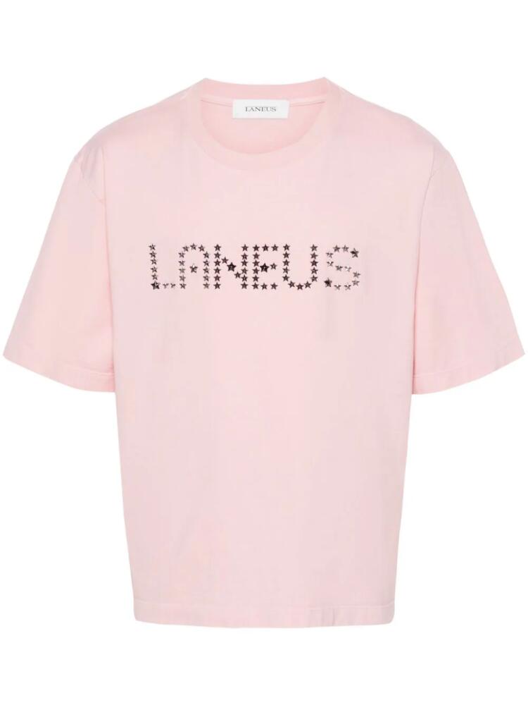 Laneus star studded-logo T-shirt - Pink Cover