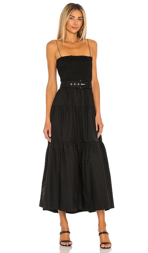 L'Academie The Nour Midi Dress in Black Cover