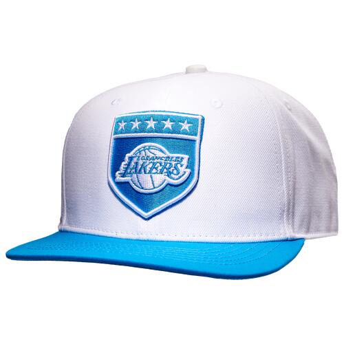 Pro Standard Mens Pro Standard Lakers Military Pinch Front Snapback Hat - Mens White/Blue Cover