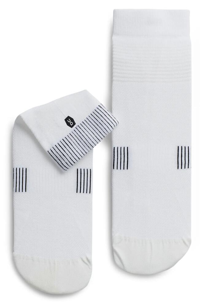 On Ultralight Performance Running Crew Sock in White/Black Cover