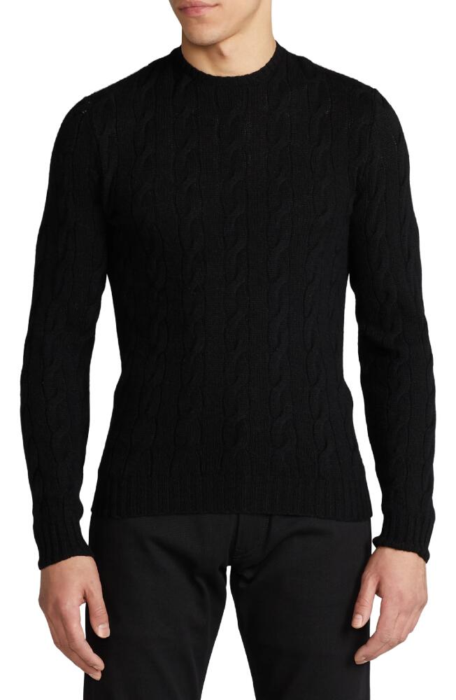 Ralph Lauren Purple Label Cable Knit Cashmere Sweater in Classic Black Cover