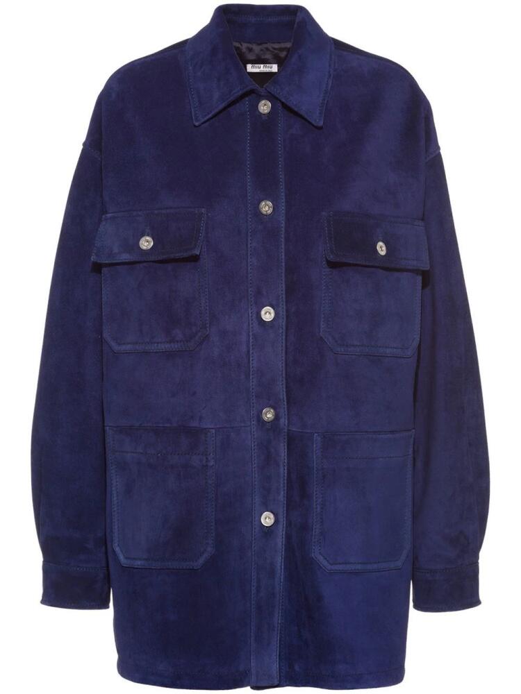 Miu Miu oversized shirt jacket - Blue Cover