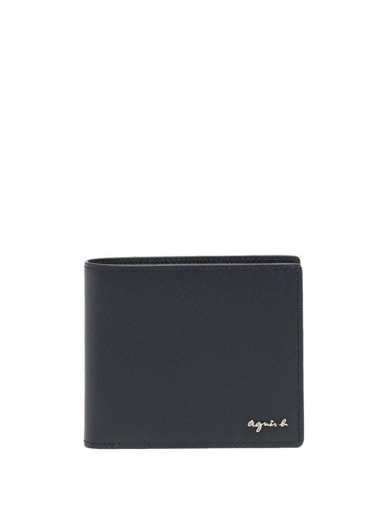 agnès b. logo-plaque leather wallet - Blue Cover