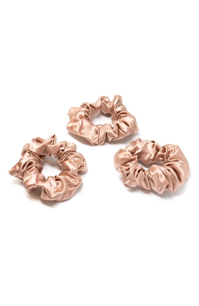 BLISSY 3-Pack Silk Scrunchies in Rose Gold Cover