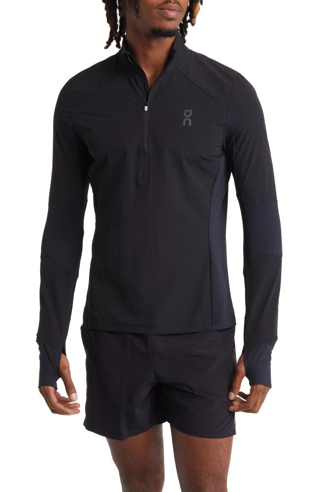 On Trail Breaker Water Repellent Half Zip Running Top in Black Cover