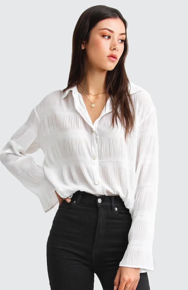 Belle & Bloom Yoko Shirred Chiffon Blouse in Cream Cover