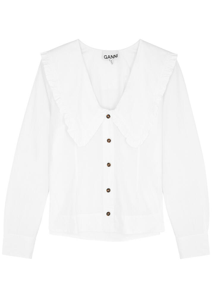 Ganni Cotton-poplin Shirt - White Cover